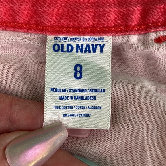 Old Navy The Sweetheart Red Raw Hem Jean Shorts - Picture 13 of 14